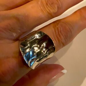 Modern Hammered Ring